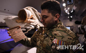 Фоторепортаж: в Гатчину прибыл уникальный «Поезд Победы»