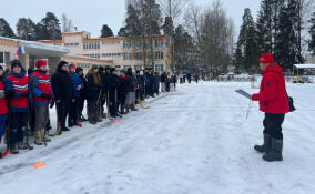 В Луге стартовал муниципальный этап соревнований по хоккею в валенках