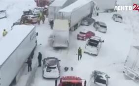 В американском штате Мичиган на трассе произошло ДТП с более чем 100 машинами