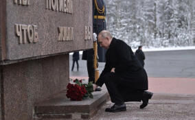 Владимир Путин возложил цветы к Рубежному камню на Невском пятачке