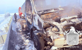 Ассенизаторское авто сгорело на Ропшинском шоссе