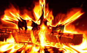 В Лужском районе огонь охватил сразу три дачи