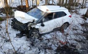 Две иномарки столкнулись лоб в лоб в Гатчинском округе: погиб водитель