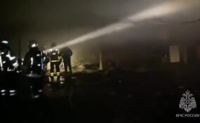 В Мурино потушили горящий склад