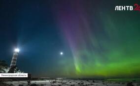 Северное сияние озарило небо над Ленобластью
