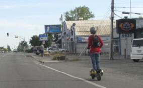 В Мурино у метро «Девяткино» инспекторы ГИБДД устроили  проверку владельцев электросамокатов