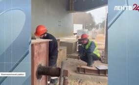 В Кингисеппском районе надвигают пролет нового моста через Лугу