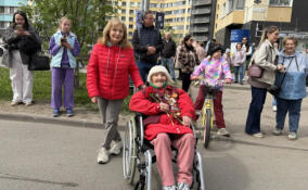 103-летняя зенитчица приняла участие в акции «Бессмертный полк» в Заневском поселении