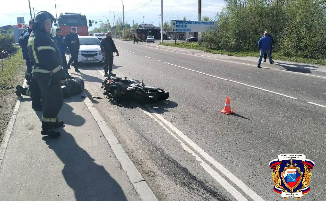 Легковушка столкнулась с мотоциклом во Всеволожском районе