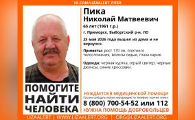 В Приморске больше недели разыскивают пропавшего 65-летнего Николая Пику