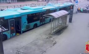 Водителя зажало между двумя автобусами на Бассейной улице в Петербурге