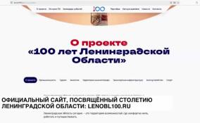 В Ленобласти запустили официальный сайт к 100-летию региона