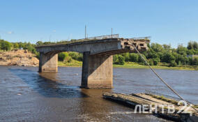 Губернатор Ленобласти проверил ход демонтажа пешеходного моста в Волхове