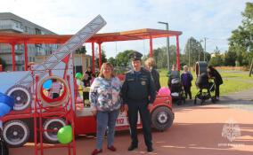 Игрушечный пожарный расчет: в деревне Оржицы открыли площадку в стиле МЧС