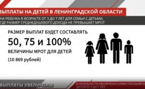 В Ленобласти увеличена сумма пособий на детей от 3 до 7 лет