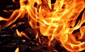 В Выборгском районе потушили крупный пожар в садовом доме