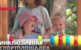 В Большой Ижоре Ломоносовского района появилась
инклюзивная детская спортплощадка