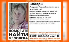 В Кировском районе ищут пропавшую 78-летнюю женщину