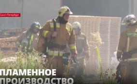 Крупный пожар под Сестрорецком: загорелось
деревоперерабатывающее предприятие