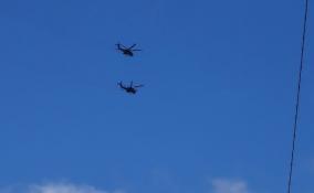 В небе над Выборгом заметили военные вертолёты