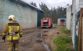 Крупный пожар тушат в Выборгском районе