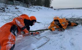 Спасатели напоминают ленинградцам об опасности выхода на лед