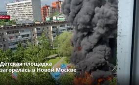 В Новой Москве выясняют причины крупного пожара на детской
площадке
