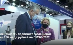 Ленобласть подпишет соглашения
на 250 млрд рублей на ПМЭФ-2022