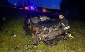 На Новоприозерском шоссе иномарка вылетела в кювет, пострадал один человек
