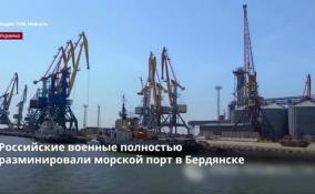Российские военные полностью разминировали морской порт в Бердянске