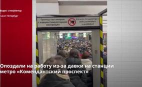 Петербуржцы не смогли вовремя уехать на работу и учёбу со
станции метро «Комендантский проспект»