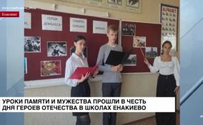 Уроки памяти и мужества прошли в честь Дня героев Отечества в школах Енакиево
